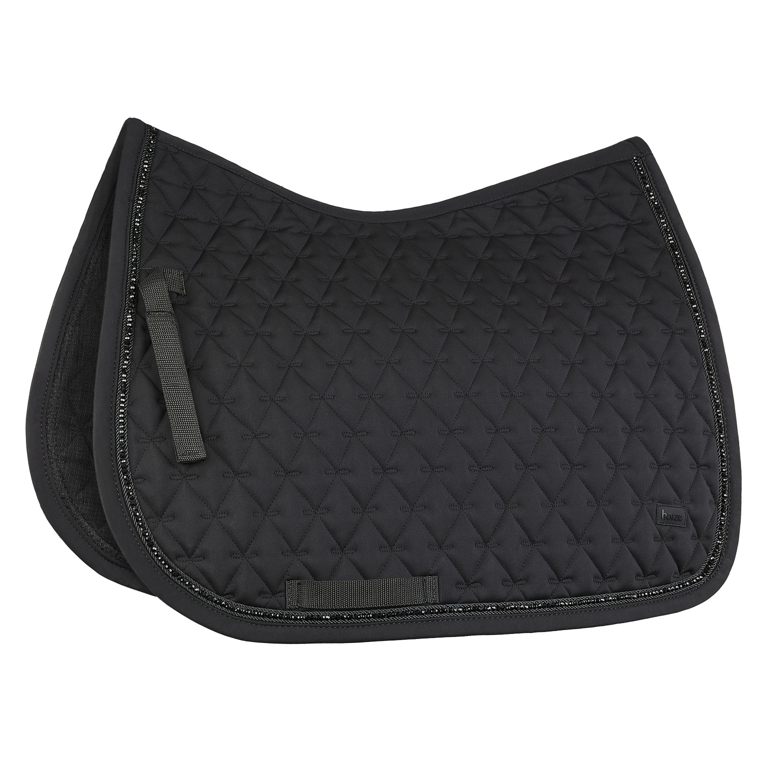 Horze Noir Jumping Saddle Pad with Black Pearls