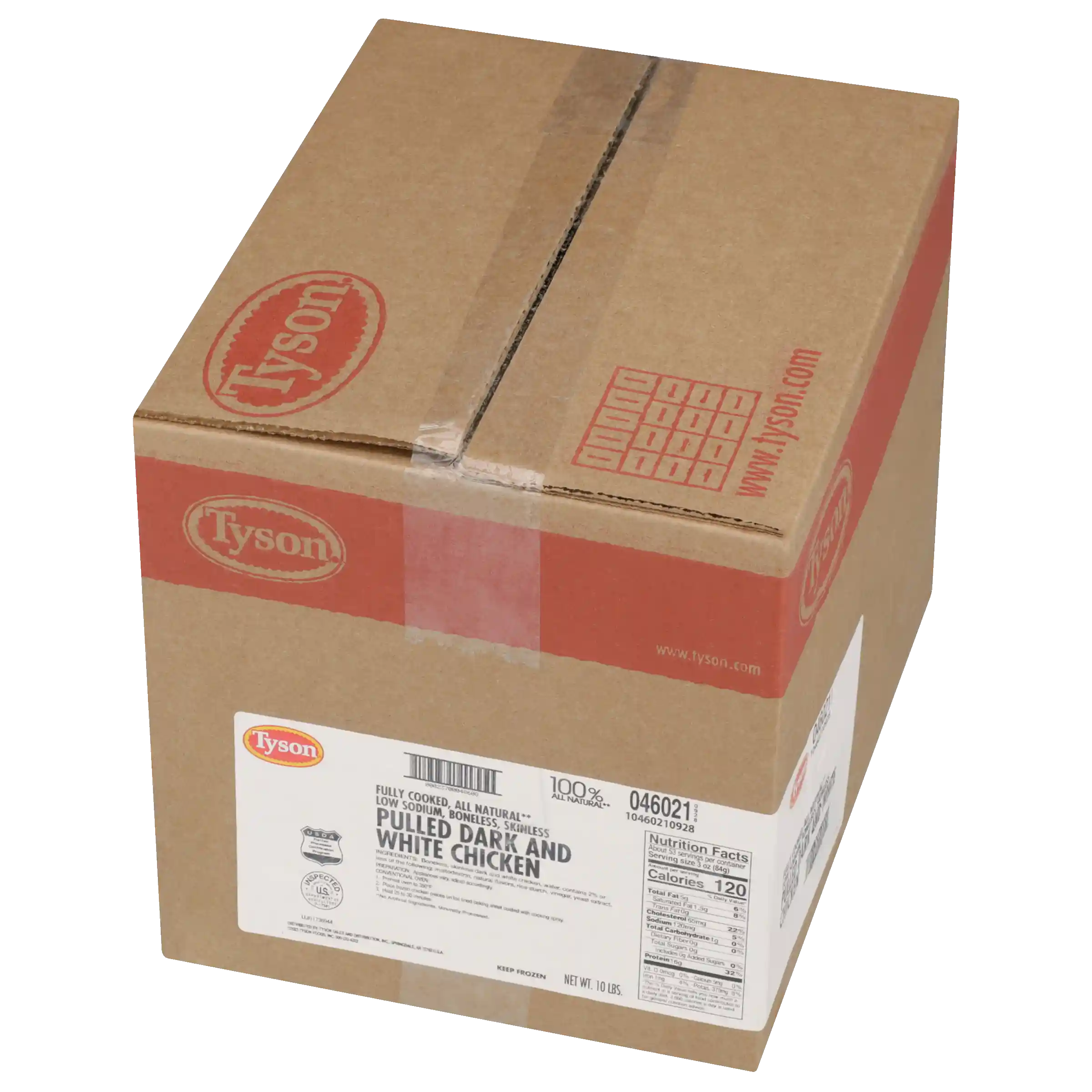 Tyson® Fully Cooked All Natural* Low Sodium Pulled Chicken, Reverse Blend 65 Dark/35 White Meat Chicken _image_6