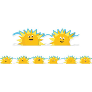 Growth Mindset Sun & Clouds Deco Trim&reg; Extra Wide Die-Cut, 37 Feet