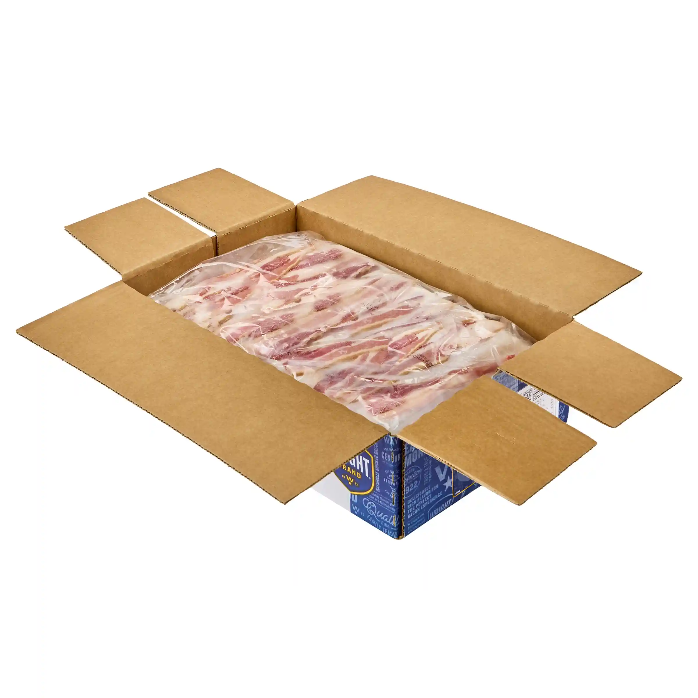 Wright® Brand Naturally Hickory Smoked Regular Sliced Flat-Pack® Bacon, 15 Lbs, 14-18 Slices per Pound, Frozen_image_4
