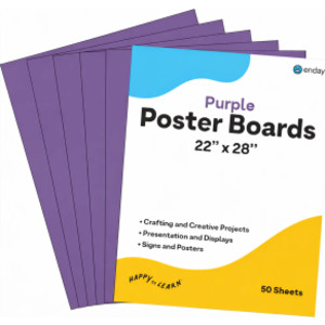 Poster Board, 22 x 28 in, Purple, 50 Pack
