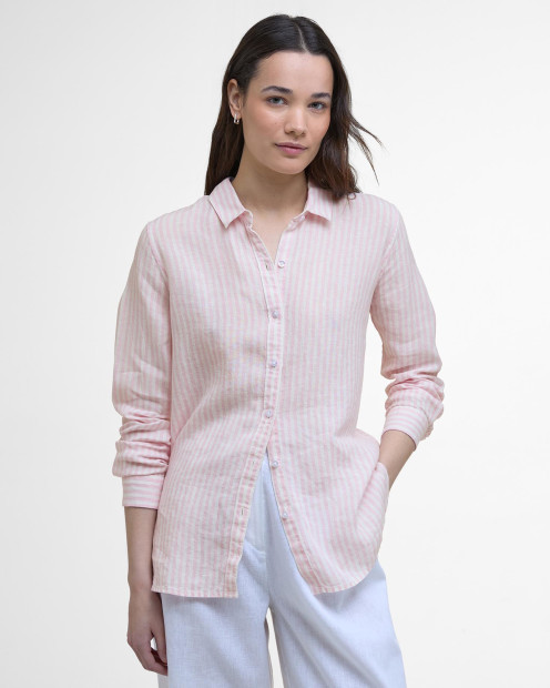 Marine Relaxed Long-Sleeved Shirt Pink Punch