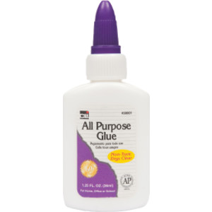 All-Purpose School Glue, AP Certified, 1.25 oz. Bottle, White, 1 Each