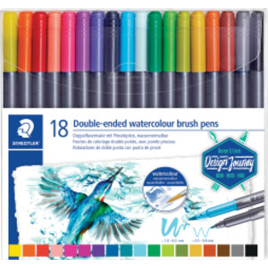Double-ended watercolor+- brush 18pcs