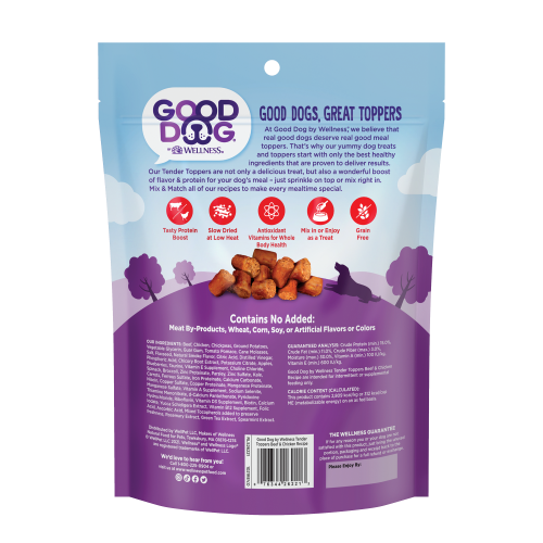 Good Dog Tender Toppers Beef & Chicken back packaging