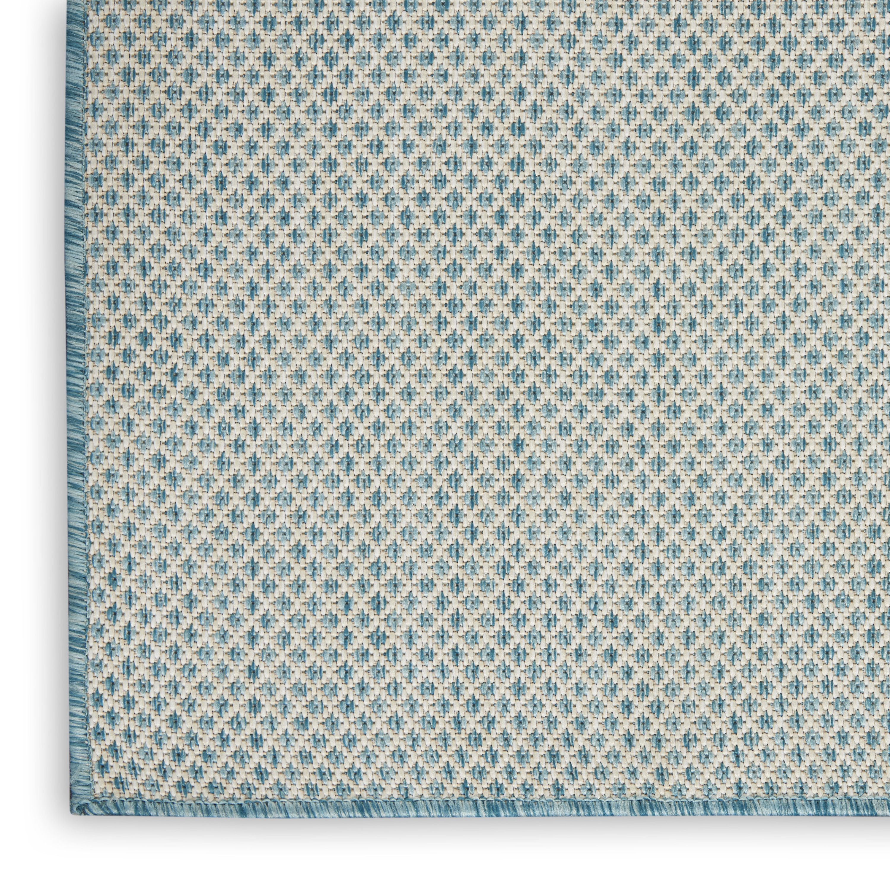 Nourison Courtyard 2' x 6' Ivory Aqua Modern Rug