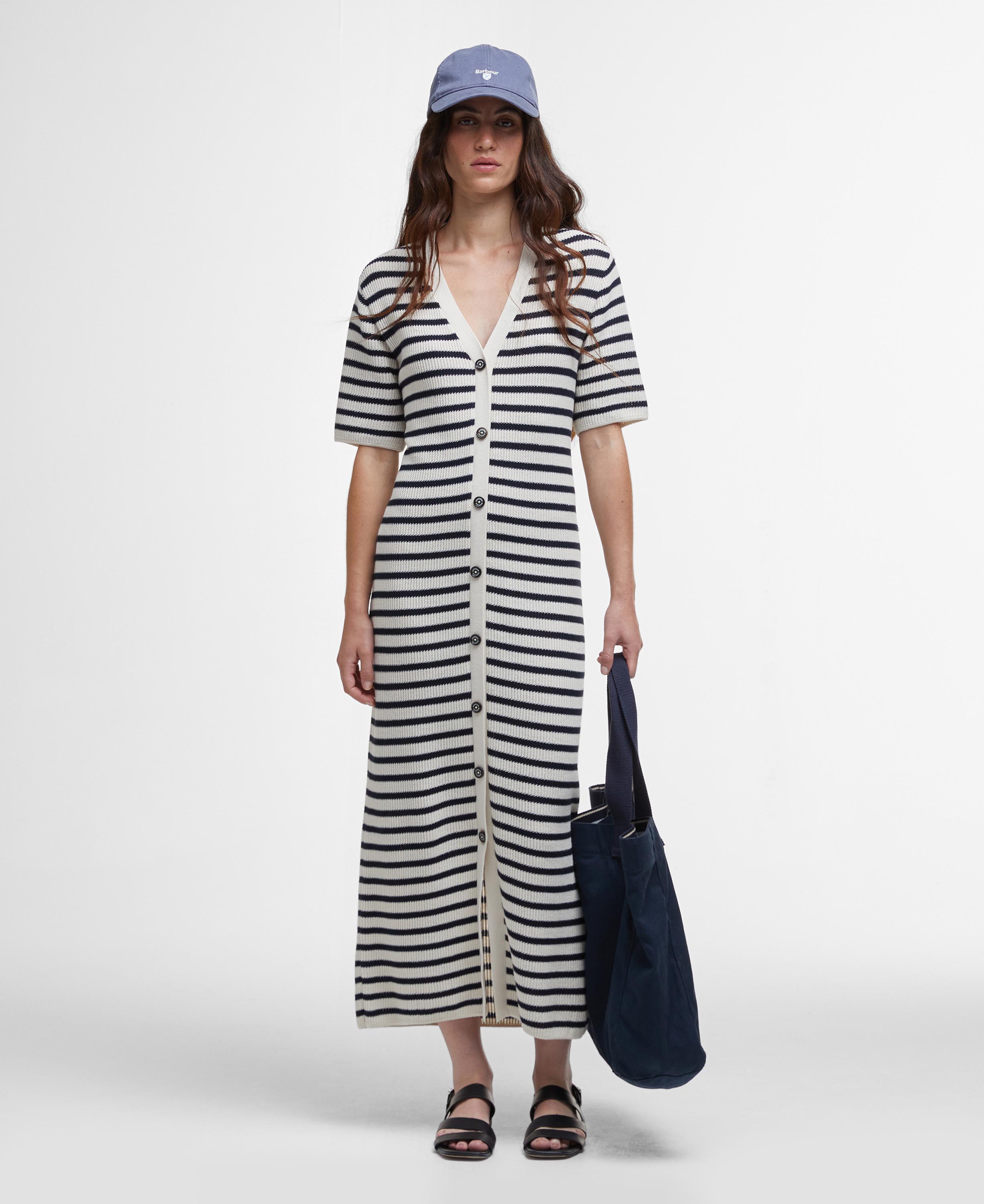 Abito midi Isla in maglia con motivo a righe image number 0