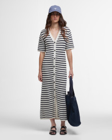 Abito midi Isla in maglia con motivo a righe 