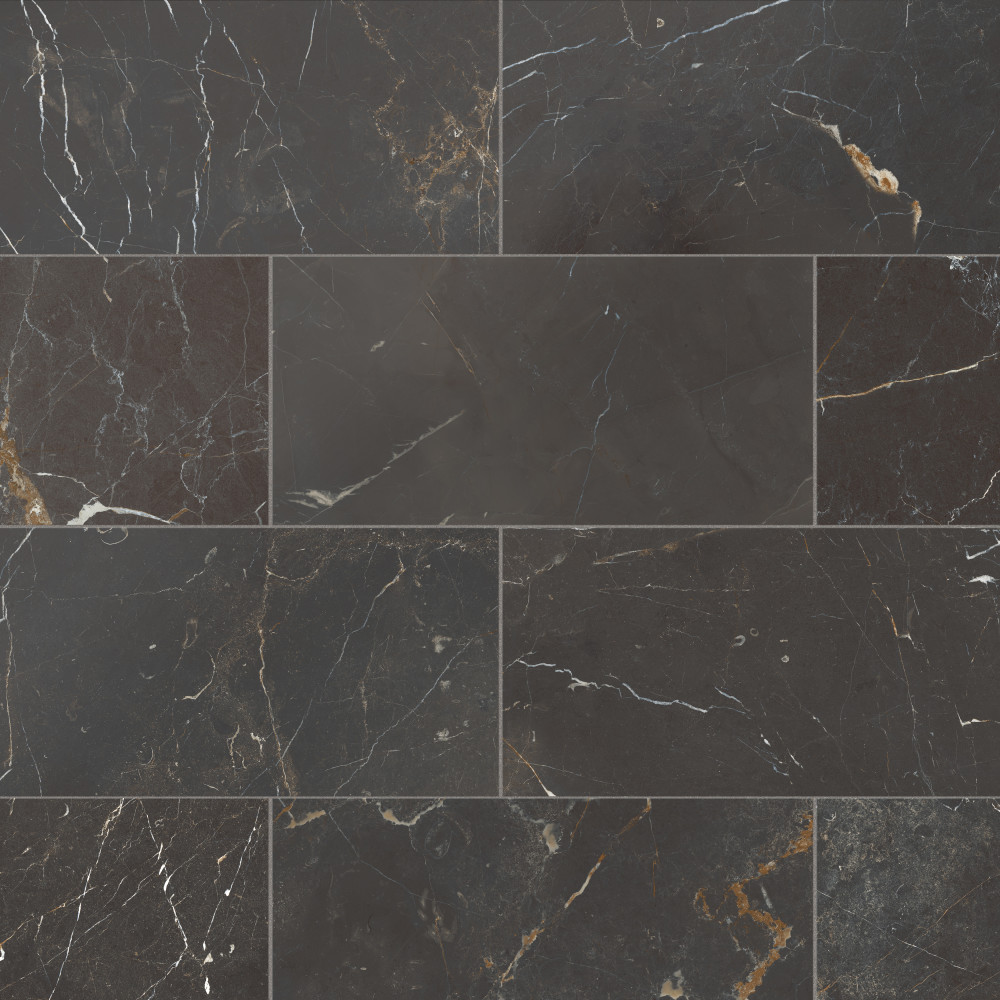 Reve Noir 11-3/4 in. x 23-1/2 in. Porcelain Floor and Wall Tile