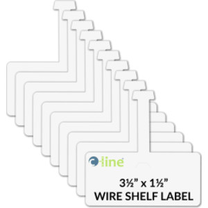 Wire Rack Shelf Tags, Side Load, 3.5" x 1.5", 10-Pack