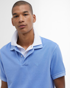 Washed-Out Sports Polo Shirt Sky