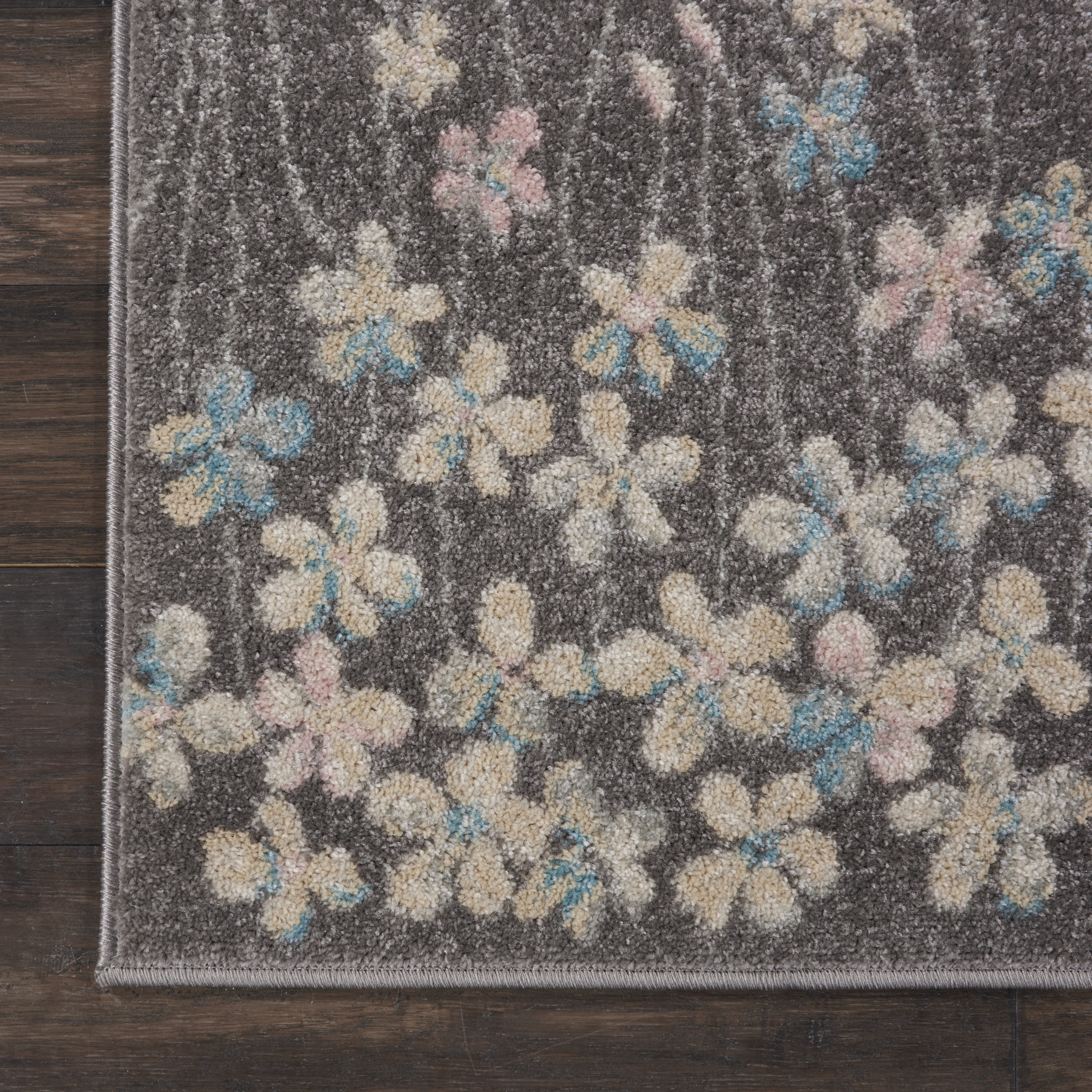 Nourison Tranquil 2' x 4' Grey Beige Contemporary Indoor Rug