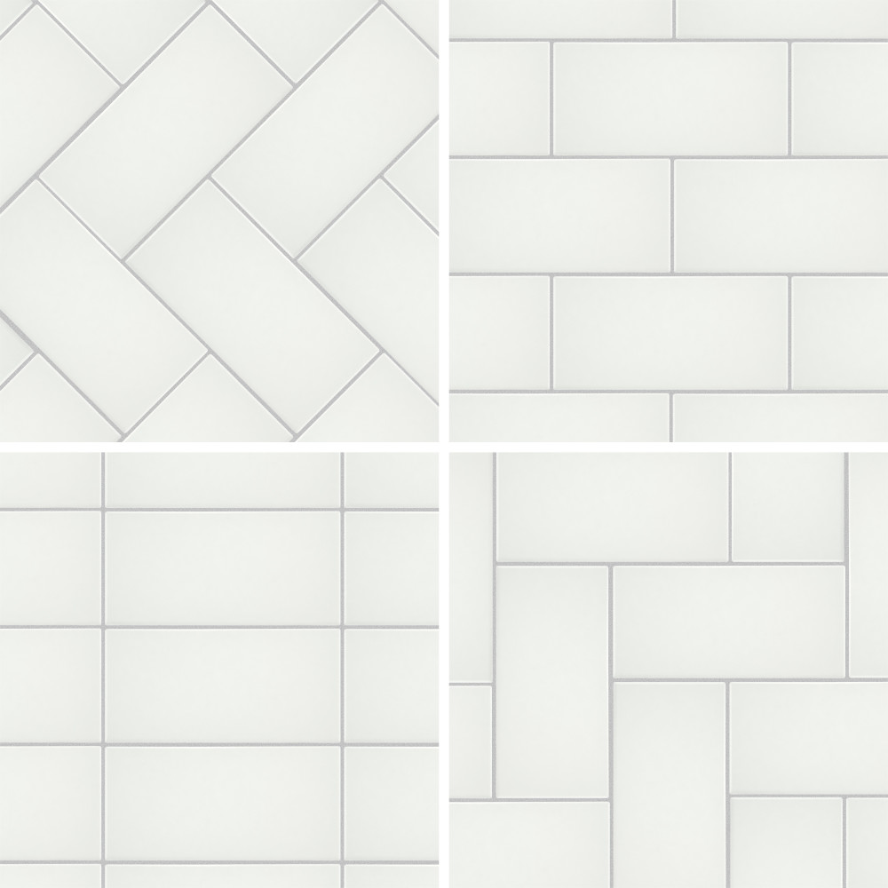 Piscina Matte White with BioTech 9-5/8 in. x 19-1/2 in. Porcelain Floor and Wall Tile