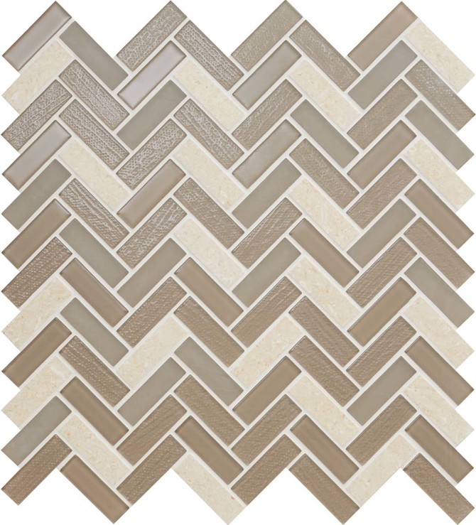 Serentina Composure 12×13 Herringbone Mosaic Glossy