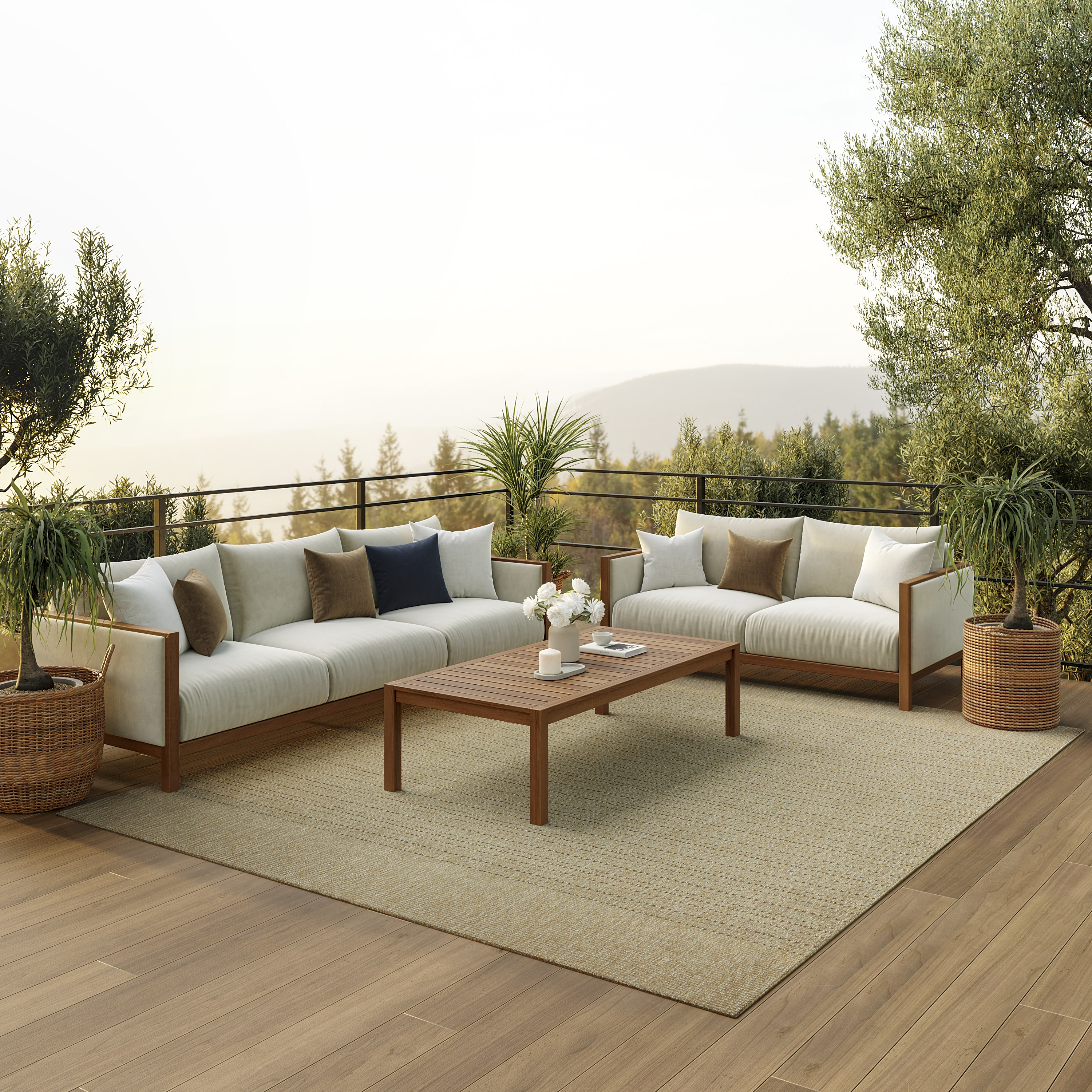 Nourison Tulum 8' x 10' Cream Outdoor Rug