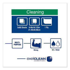 Tork, W24, Heavy-Duty, 1 ply, 8.46"x16.25", Spunlace, Industrial Wipers, White