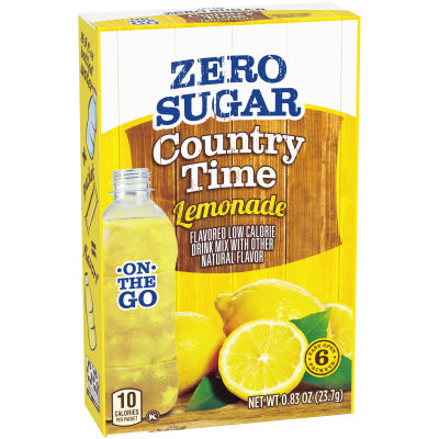Country Time Zero Sugar Lemonade Drink Mix, 6 ct On-the-Go Packets