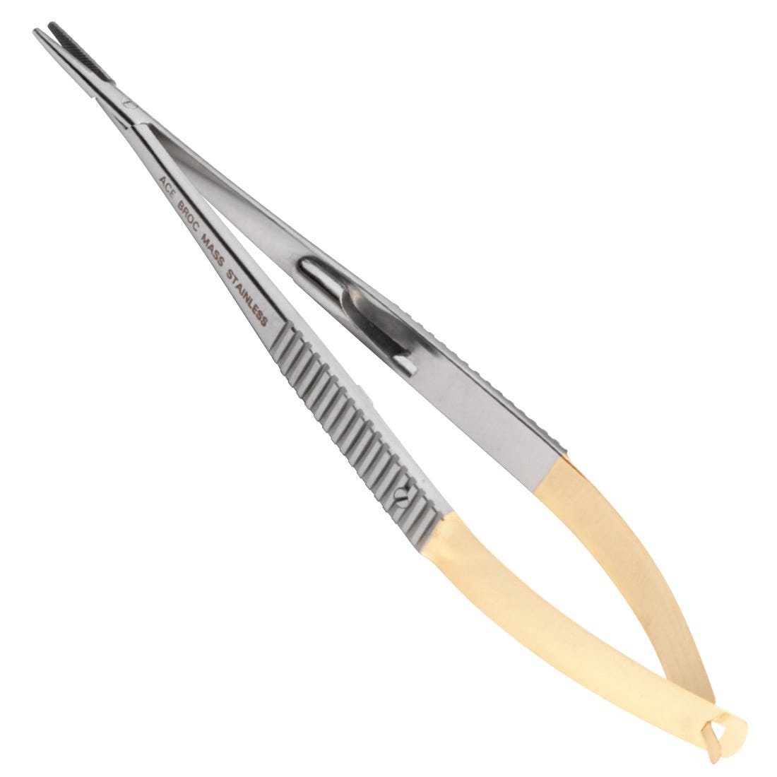 ACE Castroviejo Needle Holder, serrated, fine tip, tungsten carbide tips