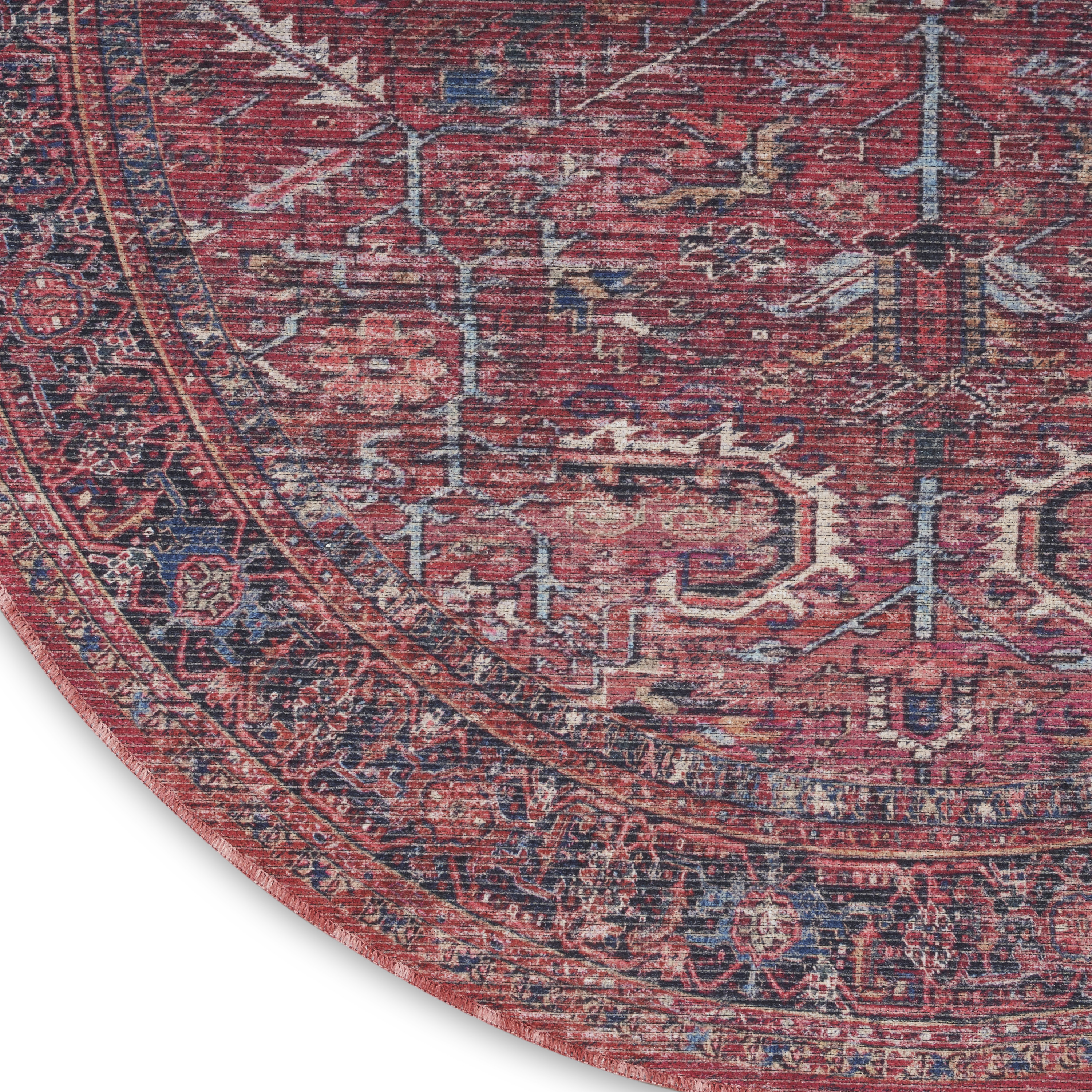 Nourison New Concept Washables 7'10" x Round Brick Vintage Indoor Rug