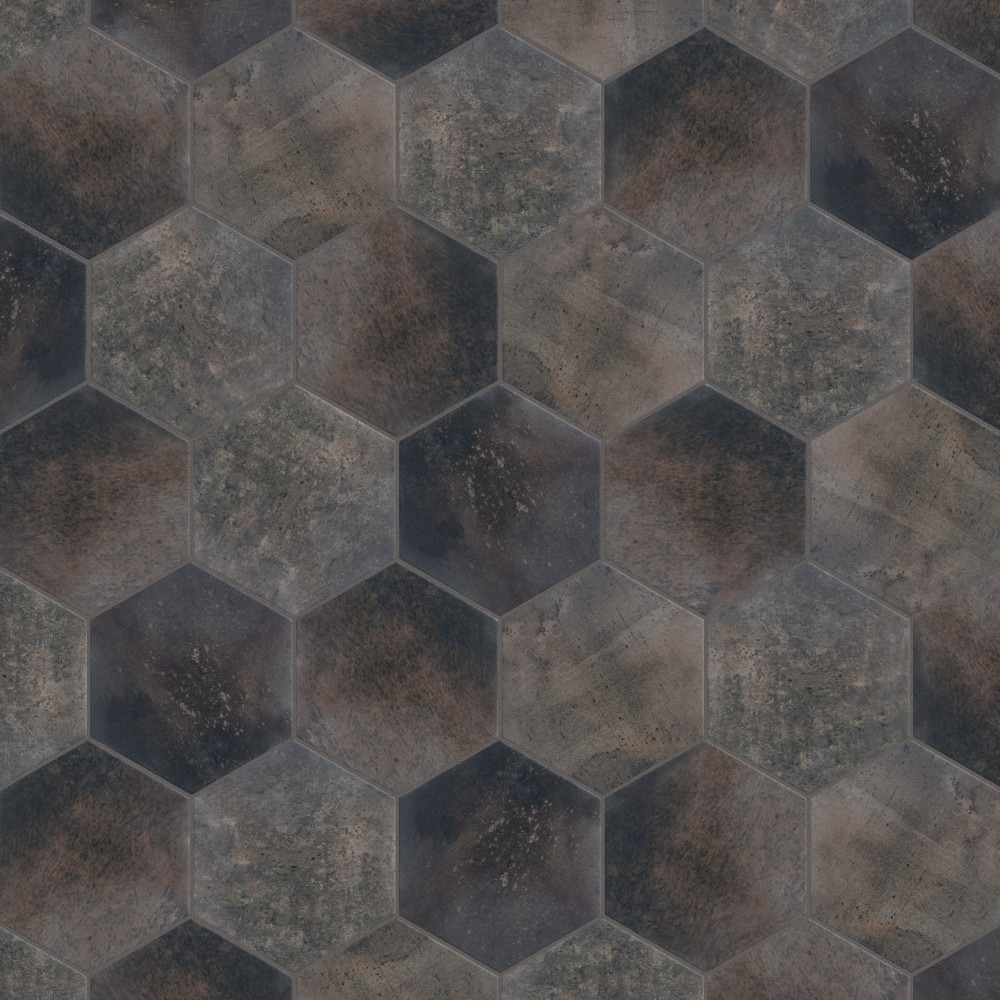 Capri Hex Nero 7 in. x 8 in. Porcelain Floor and Wall Tile