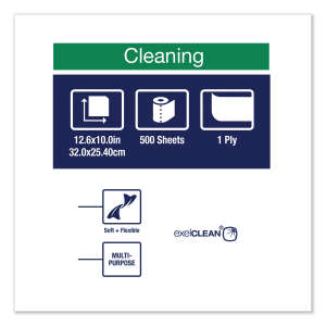 Tork, Cleaning Cloth, 1 ply, 10.00"x12.60", Nonwoven Fabric, Industrial Wipers, White