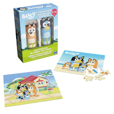 Bluey 36-Piece Jigsaw Puzzles Two Pack Bundle with Easy Tube Storage | Bluey Birthday Party Supplies | Bluey Party Favors | Bluey Toys for Kids 3+