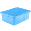 7-inch deep Traex® Color-Mate blue food storage drain box set with recessed lid