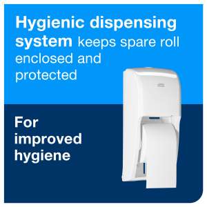 Tork, Twin T7 Elevation, Coreless Bath Tissue Dispenser, White