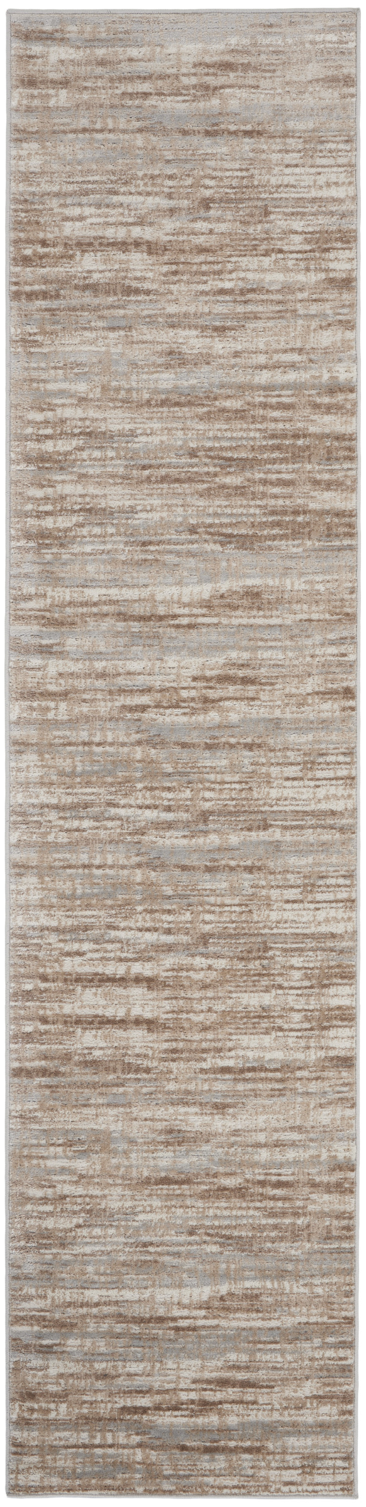 Nourison Elation 2'2" x 14' Ivory Grey Modern Indoor Rug