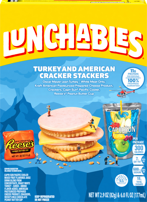 Lunchables Turkey American Cheese Cracker Meal Kit, Capri Sun Pacific, Peanut Butter Cup, 8.9 oz Box