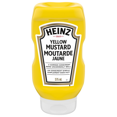  HEINZ moutarde jaune, bouteilles renversées – 24 x 375 mL 