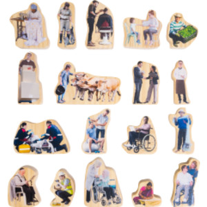 Everyday Heroes Wooden Community Helper Blocks, 18 Pieces