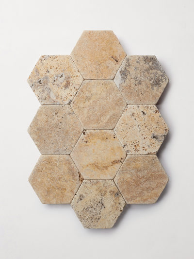 travertine hexagon mosaic tile.