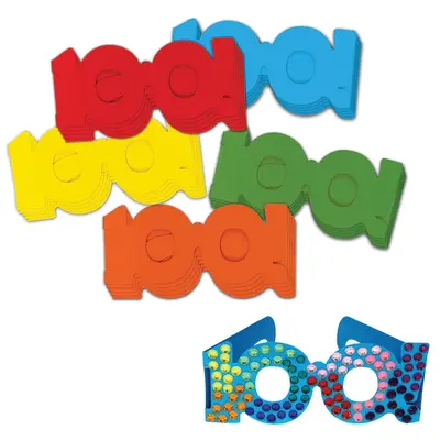 Creativity Street  100 Days of School, Paper Glasses,  2-1/2" x 16", 25 Pieces