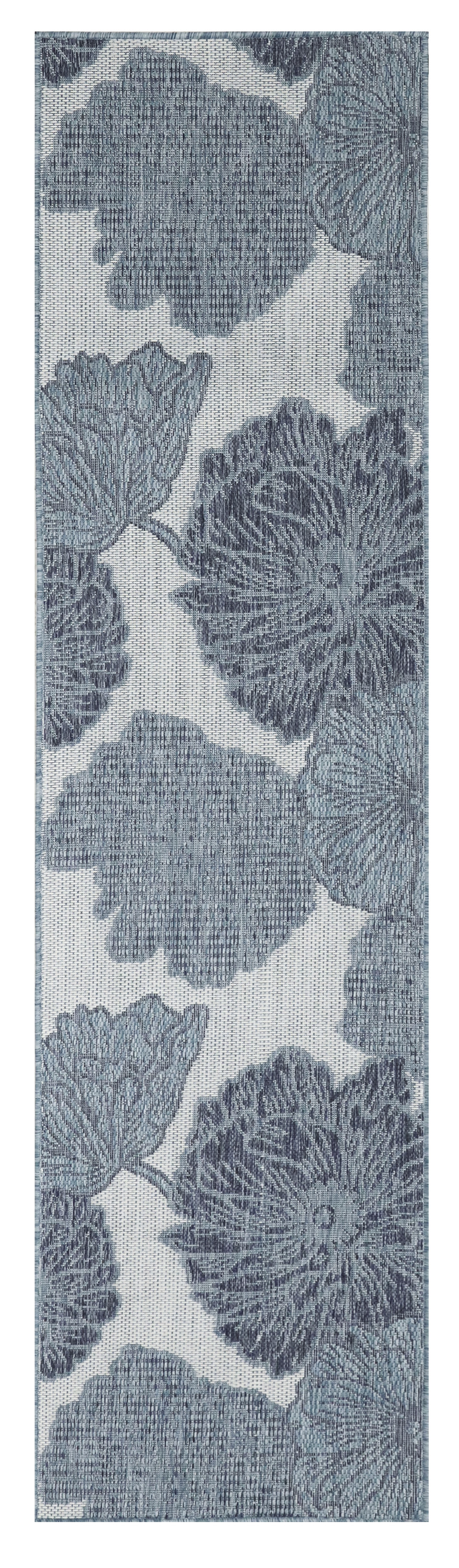 Nourison Garden Oasis 2' x 6' Blue Tropical Rug