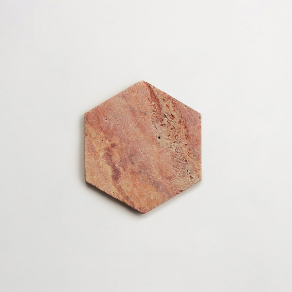 lapidary: girata | hex | red travertine | tumbled 