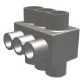 Multiple Tap Aluminum 6-Port 600V 3/16 in. Stud 4.2 L x 1.56 W x 1.38 in. H