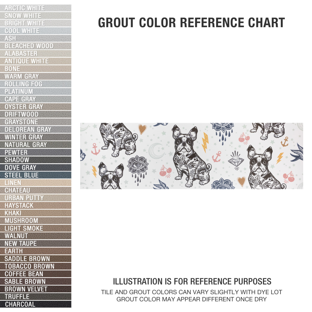 Rockstar Frenchie 11-3/4 in. x 39-1/8 in. Ceramic Wall Tile
