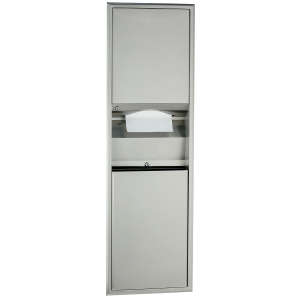 Bobrick, ClassicSeries, Recessed Folded Towel Dispenser w/ Waste Disposal, Stainless Steel