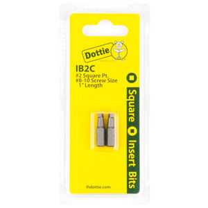 Square No. 2 Insert Bit (2/Card), # 2 x 1 in.