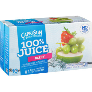 CAPRI SUN 100% Juice Berry Pouch, 6 oz. Pouches (Pack of 40) image
