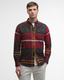 Dunoon Tailored Long-Sleeved Shirt Winterberry Tartan