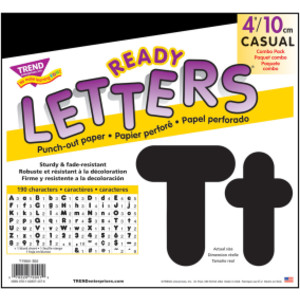 Black 4-Inch Casual Uppercase/Lowercase Combo Pack Ready Letters&reg;