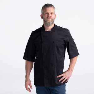 Unisex Modern Short Sleeve Vented Lightweight Chef Coat-