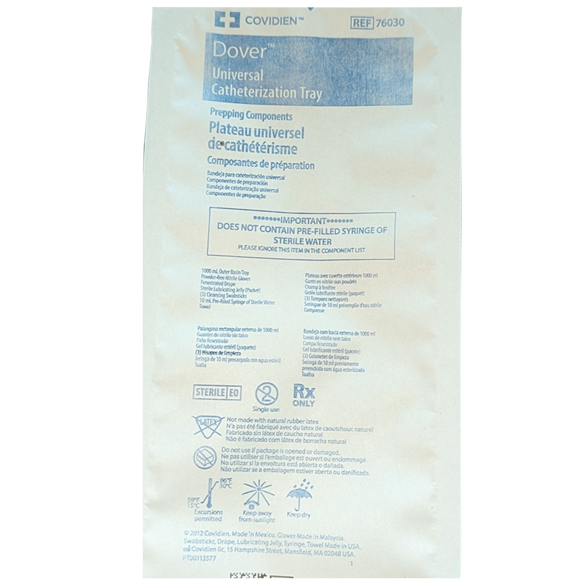 Dover™ Universal Indwelling Catheter Tray, 10cc Syringe, BZK