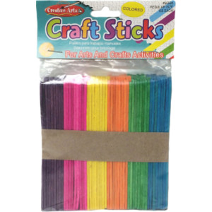 Colored Craft Sticks, Regular Size, 4-1/2" x 3/8", Bag of 150
