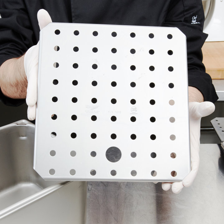 Two-thirds-size Super Pan 3® stainless steel false bottom