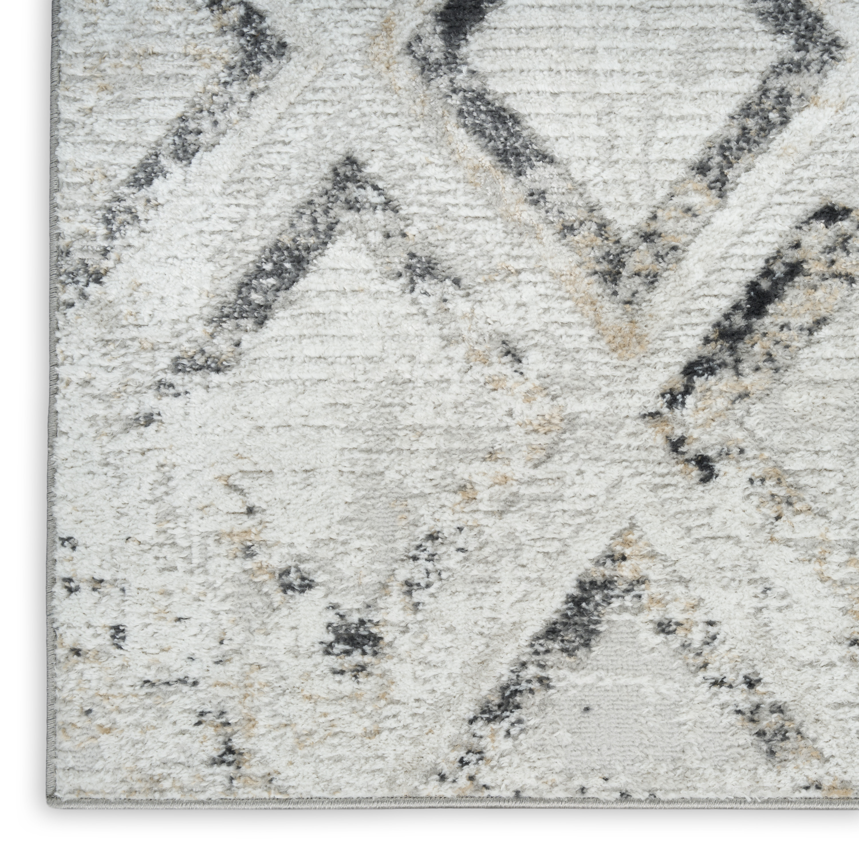 Nourison Dekor 2' x 4' Grey Charcoal Modern Indoor Rug