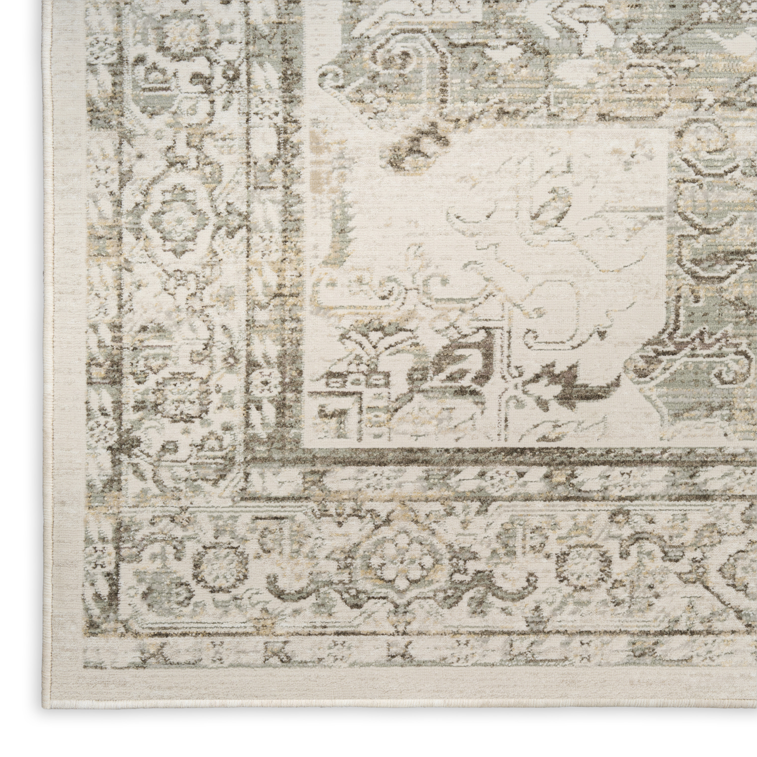 Nourison Soft Mist 9' x 12' Ivory Light Grey Vintage Indoor Rug