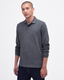 Essential Long-Sleeved Polo Shirt Slate Marl